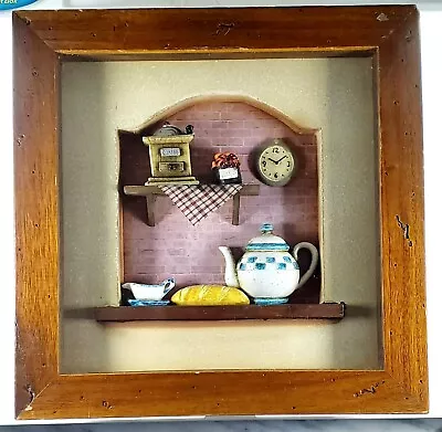 Vintage Diorama Country Kitchen Wall Hanging 3D Shadow Box 11.25 X 11.25  • $55