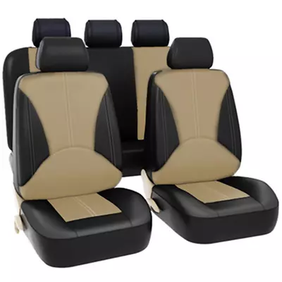 9Pcs Car Seat Cover Protector Front Rear PU Leather Cushion Full Set Accessories • $57.69