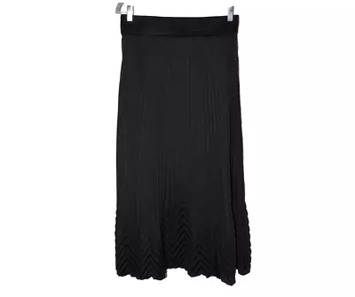 Size Medium MISSONI FOR TARGET Black Pleated Maxi Skirt Elastic Waist Long  • $20