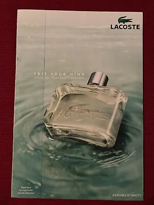 LaCoste Essential Men’s Cologne 2008 Print Ad Promo Art - Great To Frame! • £9.40