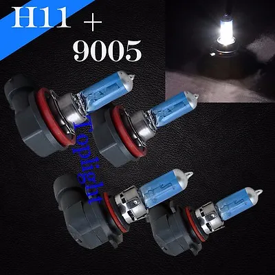 Combo H11 + 9005-HB3 White 5000K 100w Halogen Headlight Light Bulb Hi/Lo Beam • $13.30