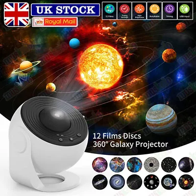 360° Rotating Galaxy Starry Projector Sky Night Light Planetarium Star Lamp Gift • £27.99