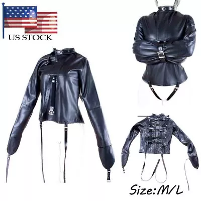 $39.16 • Buy Binding Clothing Straight Jacket Arm Binder Restraint  Leather Harness Bodysuit