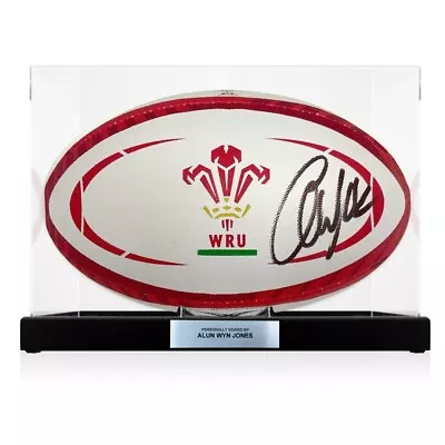 Alun Wyn Jones Signed Wales Rugby Ball. Display Case With Plaque • £219.99