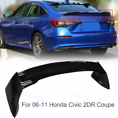 Fits 06-11 Honda Civic 2DR Coupe Glossy Black Mugen Style RR Trunk Wing Spoiler • $78