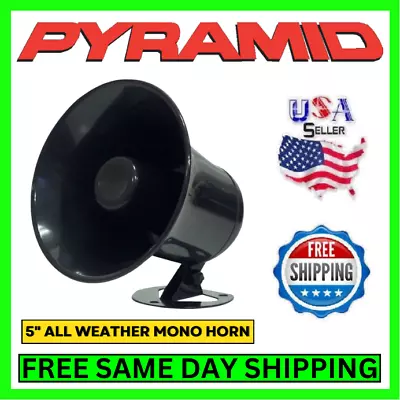 Pyramid All Weather 5  PA Trumpet Horn Mono Extension Speaker Loud Siren System • $24.95