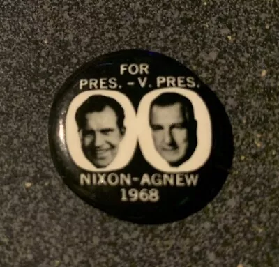 1968 RICHARD M. NIXON SPIRO AGNEW President 7/8  Political Campaign Button / Pin • $7.50