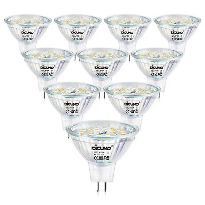 10x DiCUNO MR16 LED Light Bulbs GU5.3 Spotlight Bulb Dimmable 12V DC 5W 4000k • £15.99