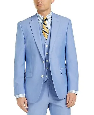 Tommy Hilfiger Men's Modern-Fit Chambray Sport Coat 40L Blue • $18.48