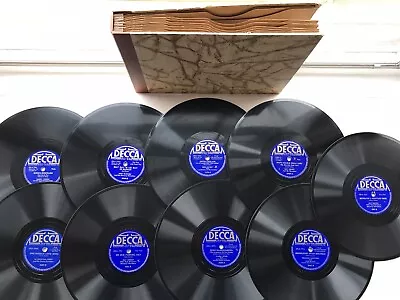 HAWAIIAN Vintage Vinyl Records 78rpm Lot Of 9 DECCA Circa 1930’s In Book-Rare! • $72