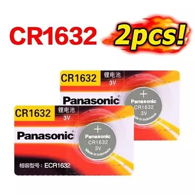 PANASONIC Battery CR1632 BR1632 1632 Lithium 3V Button Coin Cell Battery 2pcs • $6.82