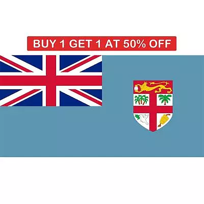 Fiji National Flag 5X3FT Bunting Country Football Supporter Party Decorations • £4.09