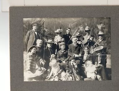 1900 2 Photos Of Named Wealthy Group Fishing Hunting Outing Hellroaring Montana • $19.50