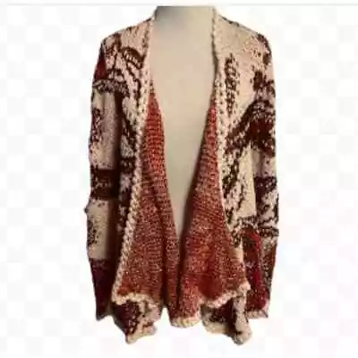 MOTH Pleiades Cardigan Womens XS Floral Open Draped Boho Topper Sweater Anthro • $49.95