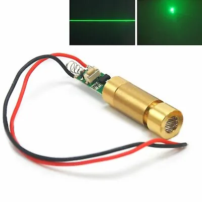 Dot Line 100mW 532nm Green Laser Diode Module 3.7V-5V Brass Driver Cable • £22.78