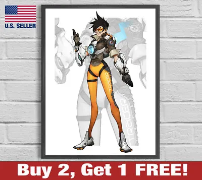 $22.95 • Buy Overwatch Tracer 18  X 24  Poster Print Game Room Man Cave Wall Art Decor 1