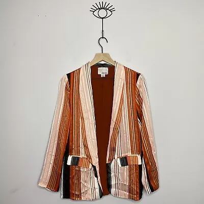 Chloe Oliver Women’s Size XS Canyon Metallic Striped Boyfriend Jacket Coat • $30