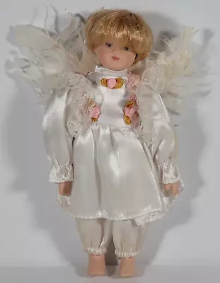 Porcelain Angel Doll  Collectible Short Hair Detachable Feather Wings • $9.99
