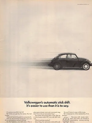 $9.99 • Buy Vintage 1968 Volkswagen's Automatic Stick Shift VW Bug Ad