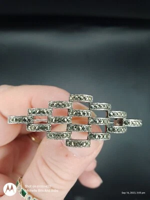£4 • Buy Asymmetrical Marcasite Brooch