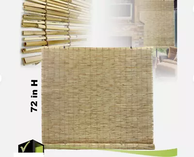 Natural Roll Up Outdoor Bamboo Blinds Shade Patio Window Light Filtering 72  L • $25.89