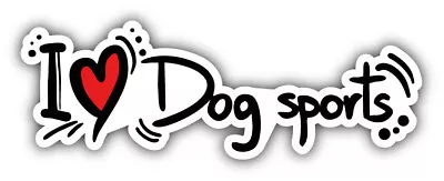 I Love Dog Sports Car Bumper Sticker Decal • $3.10