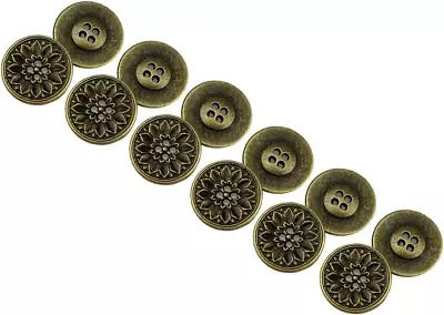 12 PCS Flower Pattern Flat Metal Buttons 4-Hole Craft For DIYS Sewing Embellishm • $7.97