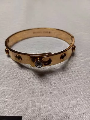 Michael Kors Hinged Stud Bracelet~Crystal Accent~Goldtone  • $25