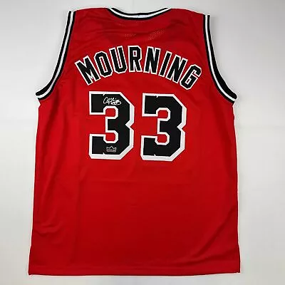 Facsimile Autographed Alonzo Mourning Miami Red Reprint Jersey Size Men's XL • $74.99