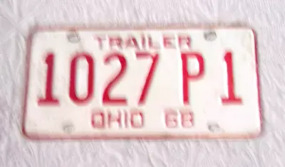 Vintage EXTRA FINE 1968 OHIO TRAILER License Plate • $8.95