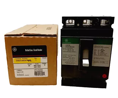 New Ge 30 Amp Circuit Breaker 3 Pole 600 Vac / 250 Vdc  Thed136030 • $269.99