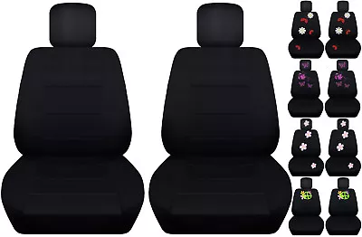 Front Car Seat Covers Black W/daisy&ladybugbutterflyhibiscus..fits VW Beetle • $94.99