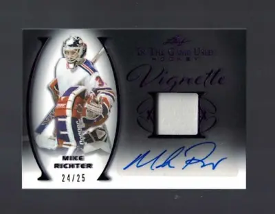 2022-23 Leaf In The Game Used Mike Richter Vignette Purple Patch Auto #/25 • $21.99