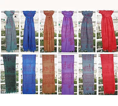 Yoga Om Ohm Aum Meditation Prayer Scarf Shawl Wrap Maha Mantra Cotton Sarong • $16.99