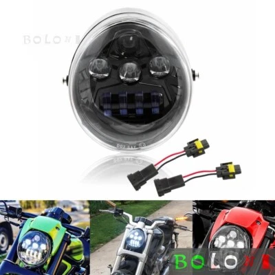 $109.99 • Buy LED Headlight Headlamp For Harley V Rod VRSC VRSCA VRSCB VRSCD VRSCR VRSCF Black