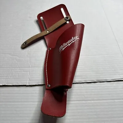 Vintage Milwaukee Leather Belt Attached Tool Holder Holster Red Logo 49-17-0242 • $31.50