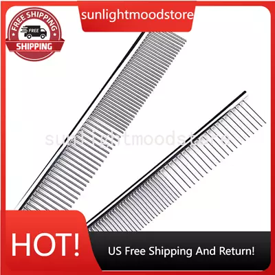 Metal Dog Combs 2 Pack For GroomingPet Comb With Rounded Ends Stainless Steel T • $7.79