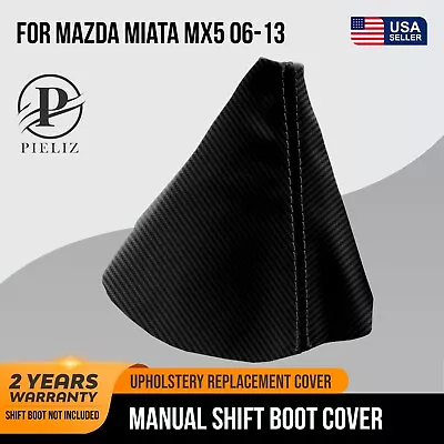 Manual Shifter Shift Boot Cover PVC Carbon For Mazda Miata MX5 06-13 Black • $29.99