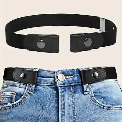 No Bulge Hassle Buckle-Free Elastic Belts Womens Mens Invisible Belt Jeans Dress • £2.99