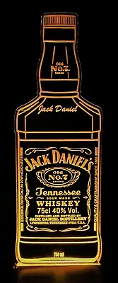 $35 • Buy Jack Daniels Bottle, 3D Acrylic Edge Lit Light, LED Lamp Base, Bar Signs, 