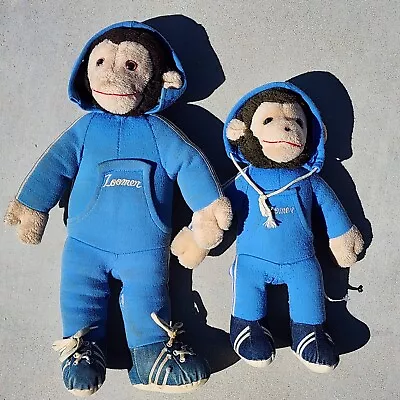 *2* Rare Vintage Blue Hoodie ZOOMER Monkey California Stuffed Toys Plush 18  13  • $179.99