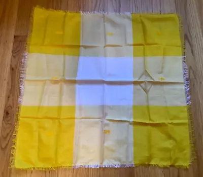 VTG. Handmade Thai Silk Scarf Yellow & White Vintage NWOT 24 X 24  • $7.99