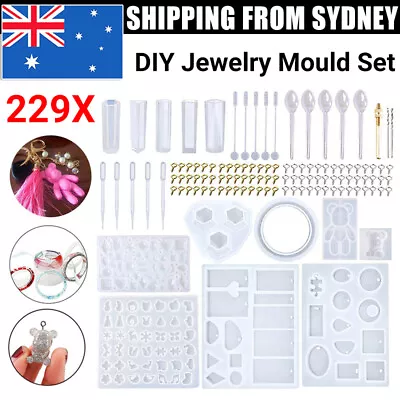 229x Resin Casting Mold Silicone DIY Mold Jewelry Pendant Mould Making Craft Kit • $13.95