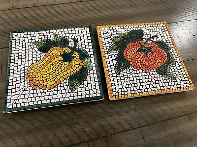 Vintage Pair Of Mosaic Tile Trivets -Made In Italy • $18.99