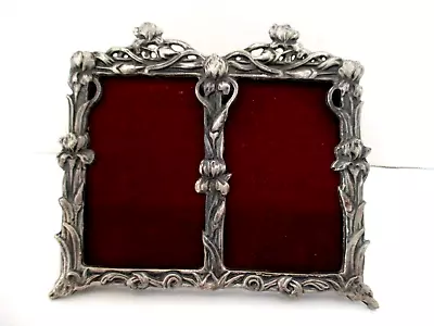 Vintage Small Double Pewter Picture Frame 3.5  X 4.5  • $24.75