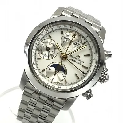 Maurice Lacroix 02736 Kuroneo Automatic Chronograph Moon Phase Men's Watch U1106 • $1765.45