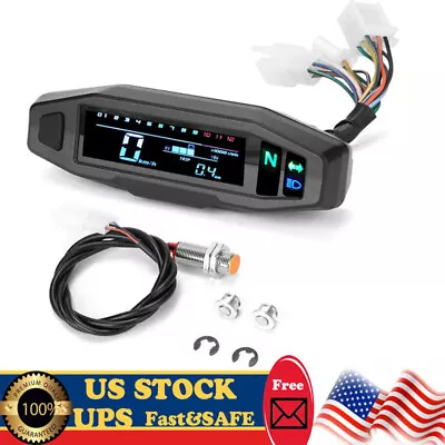 $41.09 • Buy US Motorcycle LCD Digital Odometer Speedometer Tachometer Gauge W/Bracket Parts