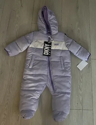 Dkny Snow Suit Baby 6/9  Bnwt Lilac Designer Baby Winter ❄️ • £24.99