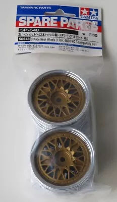Tamiya Taisan Gold Chrome Mesh 2-Piece Wheels NEW 50548 TA01 TA02 TL01 TT01 • £12.49
