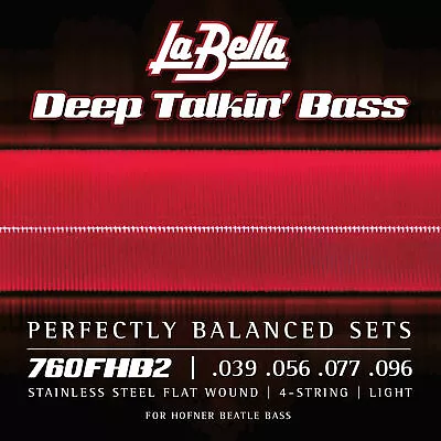 NEW LABELLA FLATWOUND BASS STRINGS FOR Hofner BEATLE BASS 760FHB2  • $44.99